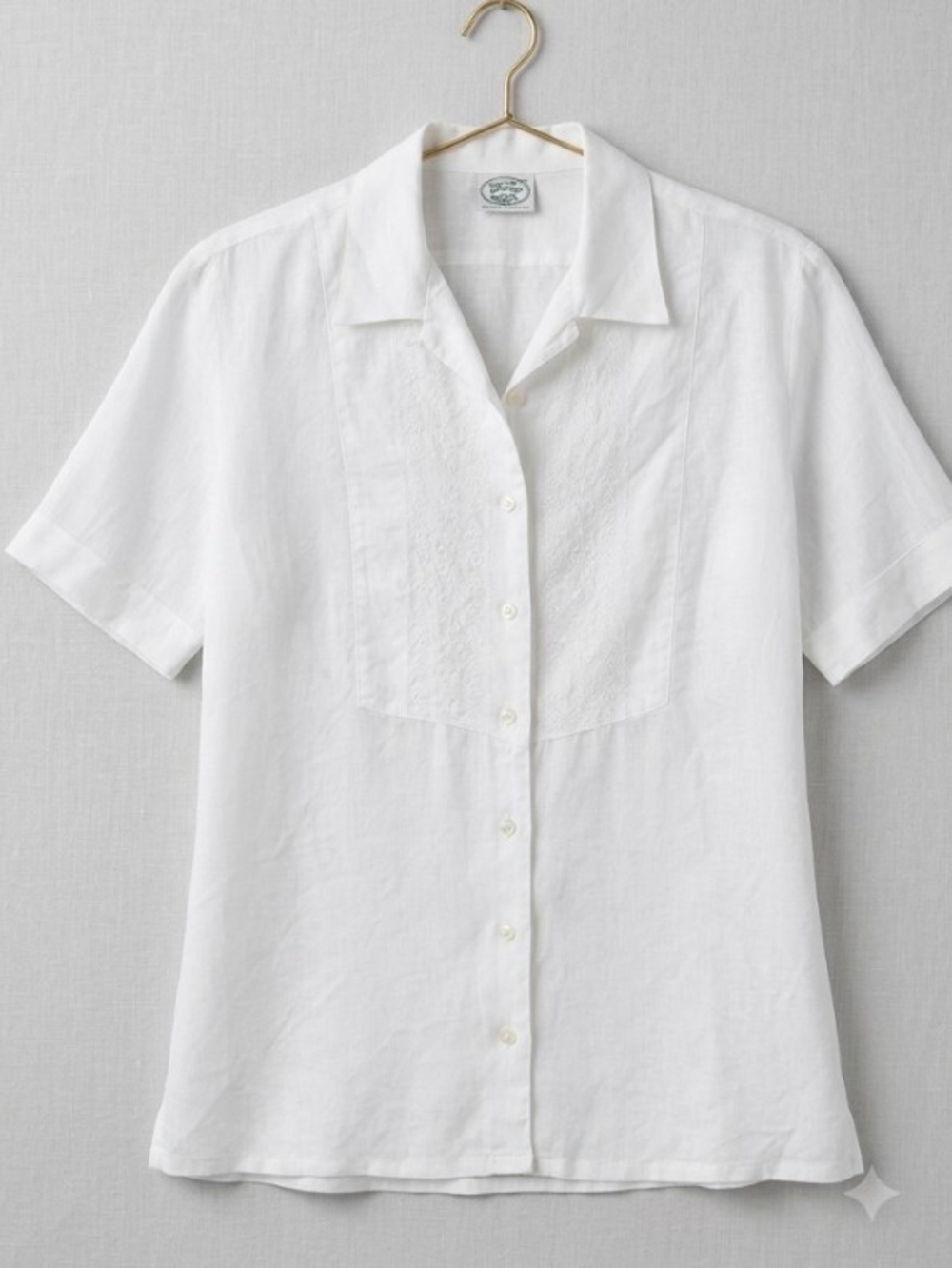 80's Vintage Laura Ashley 100% Linen White Embroidered Blouse (Sz 6) Heritage